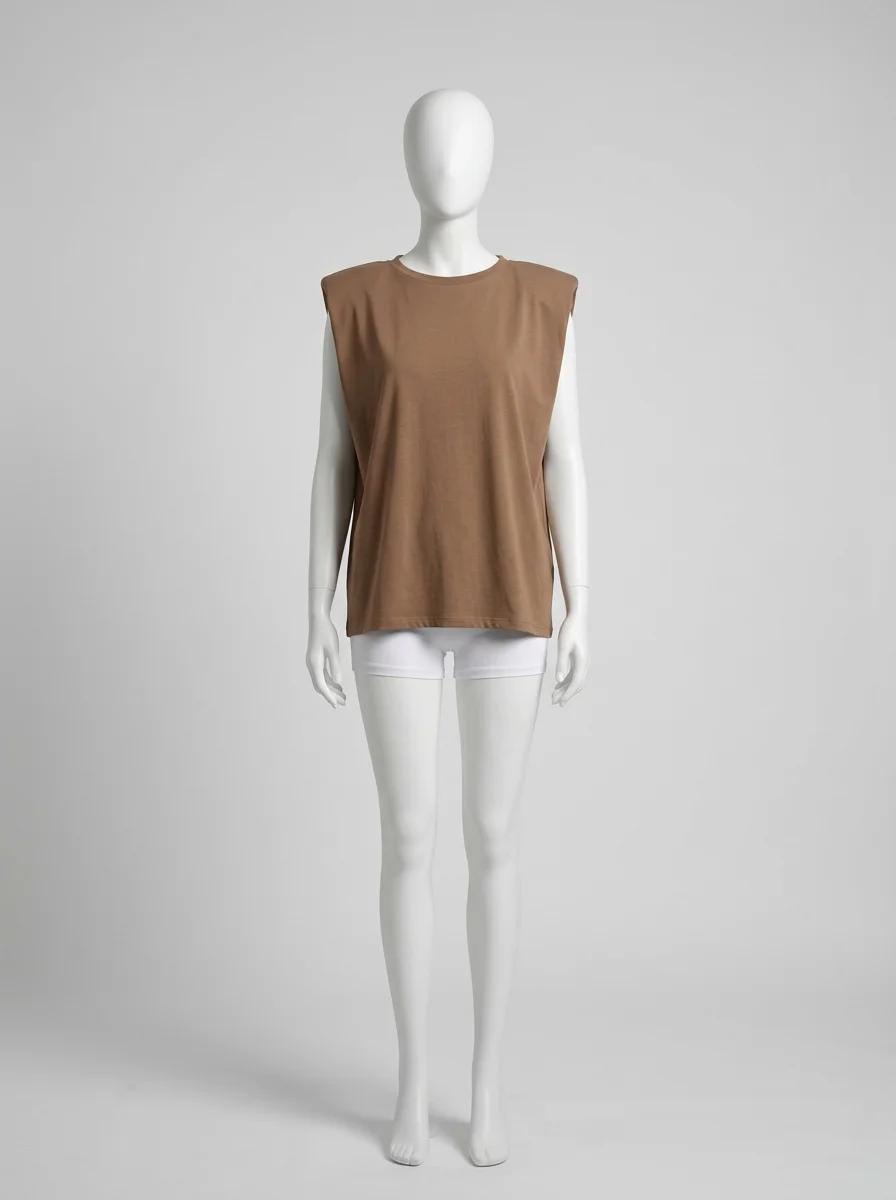T shirt sans manche col rond plein air ample femme - Vue 10 - T shirt sans manche