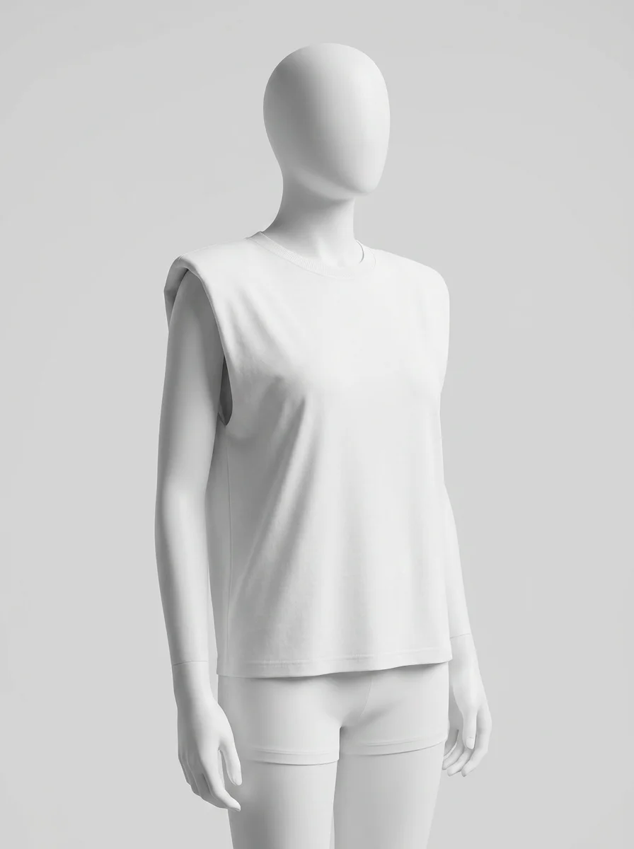 T shirt sans manche col rond plein air ample femme - Vue 2 - T shirt sans manche