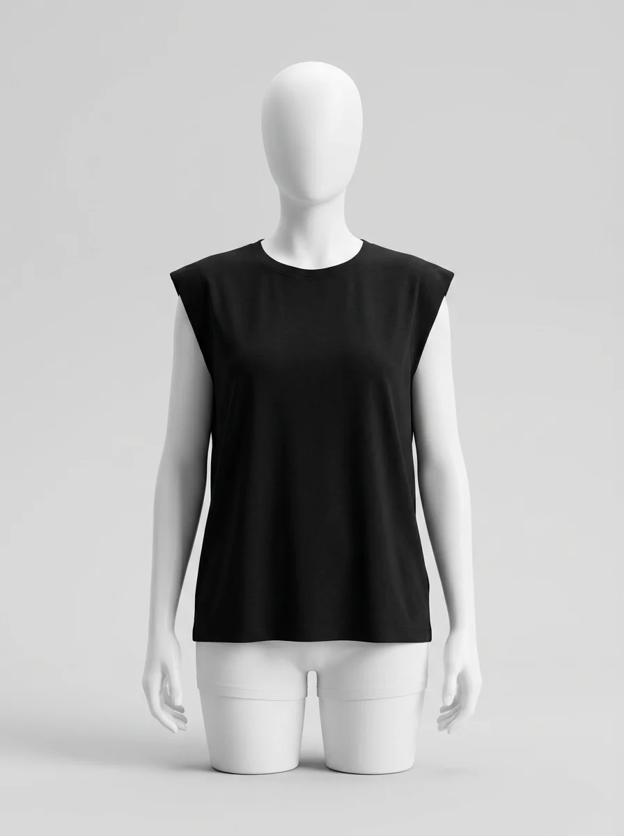 T shirt sans manche col rond plein air ample femme - Vue 5 - T shirt sans manche