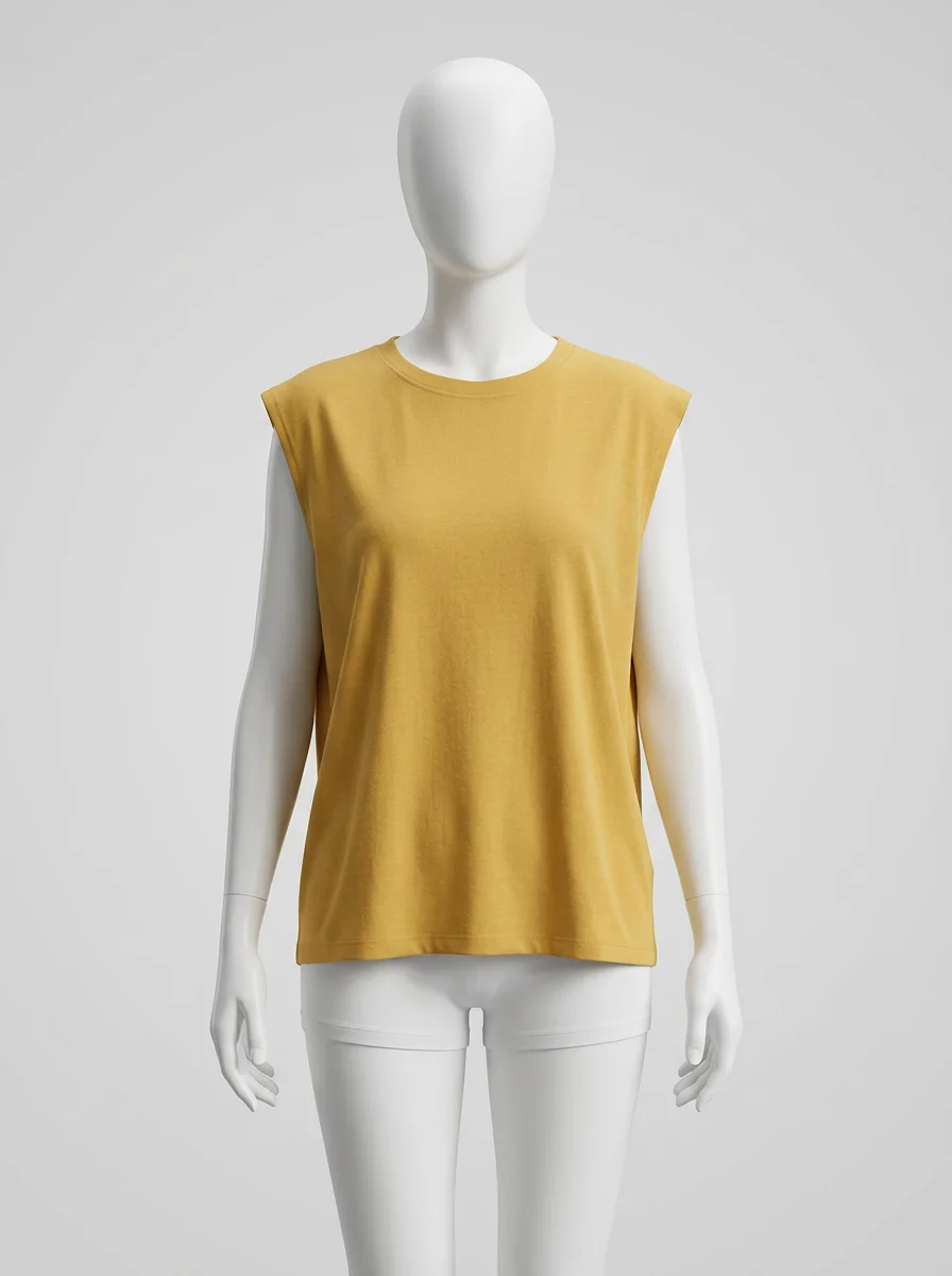 T shirt sans manche col rond plein air ample femme - Vue 7 - T shirt sans manche