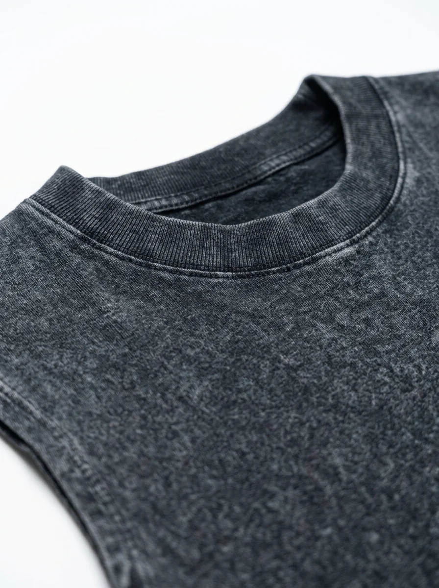 T shirt sans manche coton ample rétro délavé homme - Vue 4 - T shirt sans manche