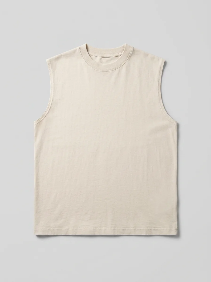 T shirt sans manche coton ample rétro délavé homme - Vue 9 - T shirt sans manche