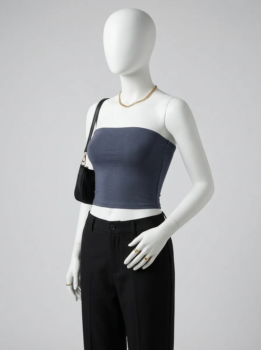 T shirt sans manche coton extensible bustier clubwear femme - Vue 6 - T shirt sans manche