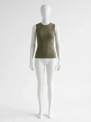 T shirt sans manche coton extensible quotidien femme - Vue 1 - T shirt sans manche