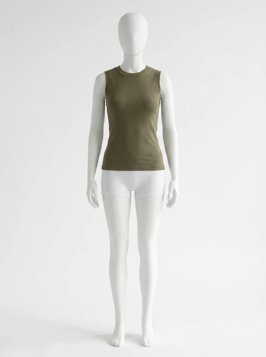 T shirt sans manche coton extensible quotidien femme - Vue 1 - T shirt sans manche