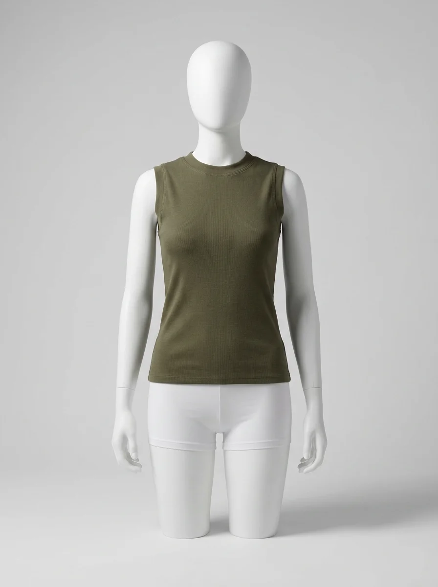 T shirt sans manche coton extensible quotidien femme - Vue 11 - T shirt sans manche