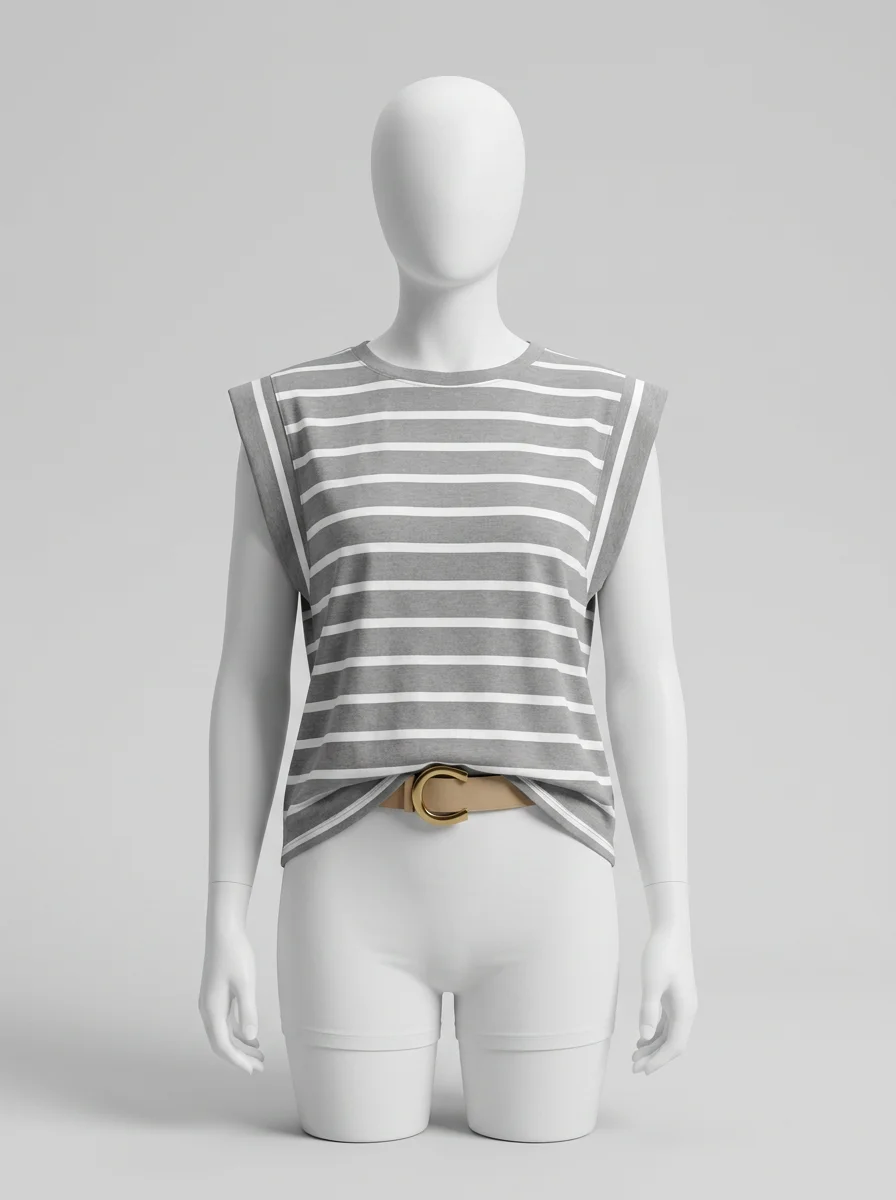 T shirt sans manche coton femme décontracté ample - Vue 8 - T shirt sans manche