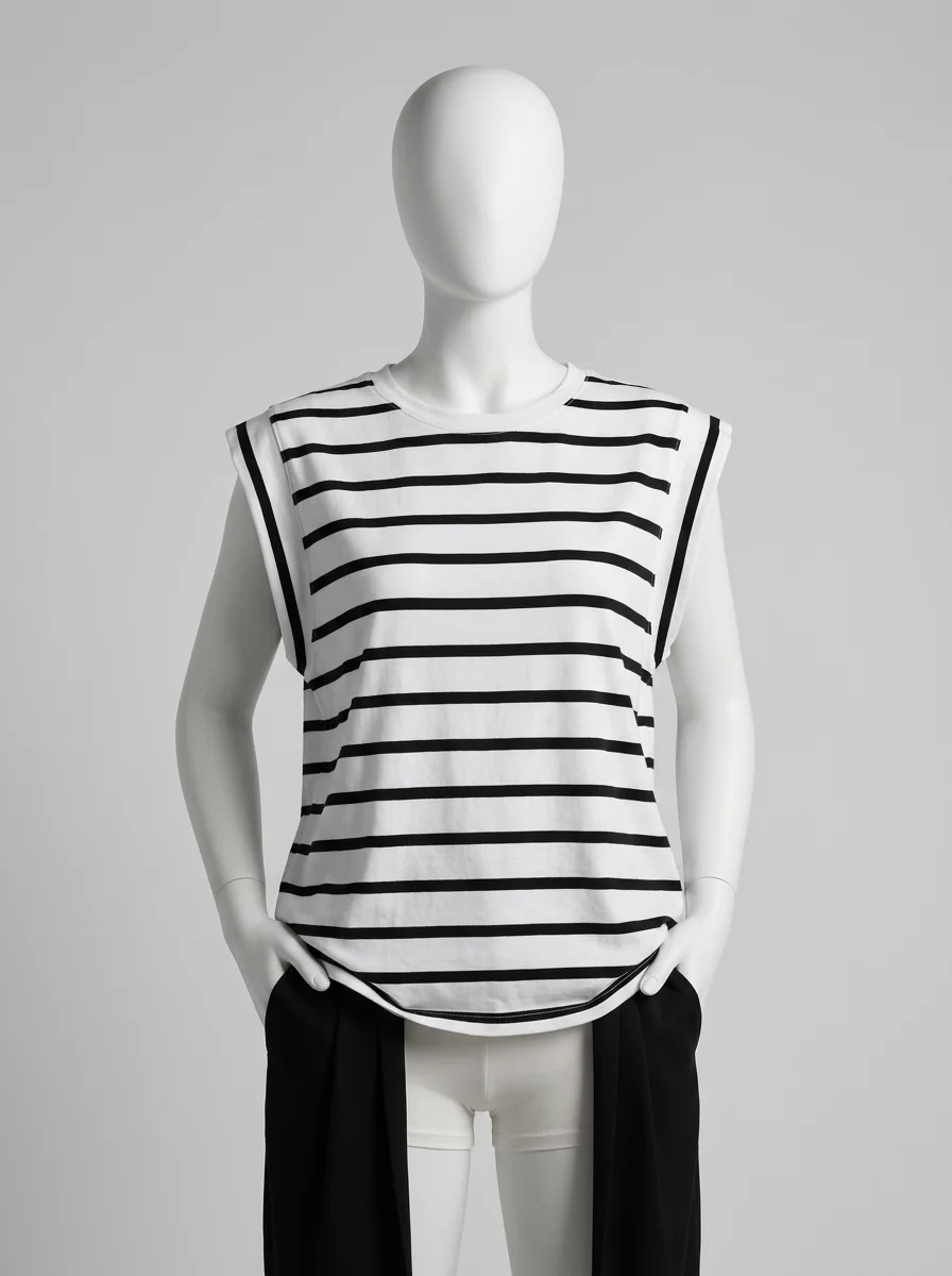 T shirt sans manche coton femme décontracté ample - Vue 9 - T shirt sans manche