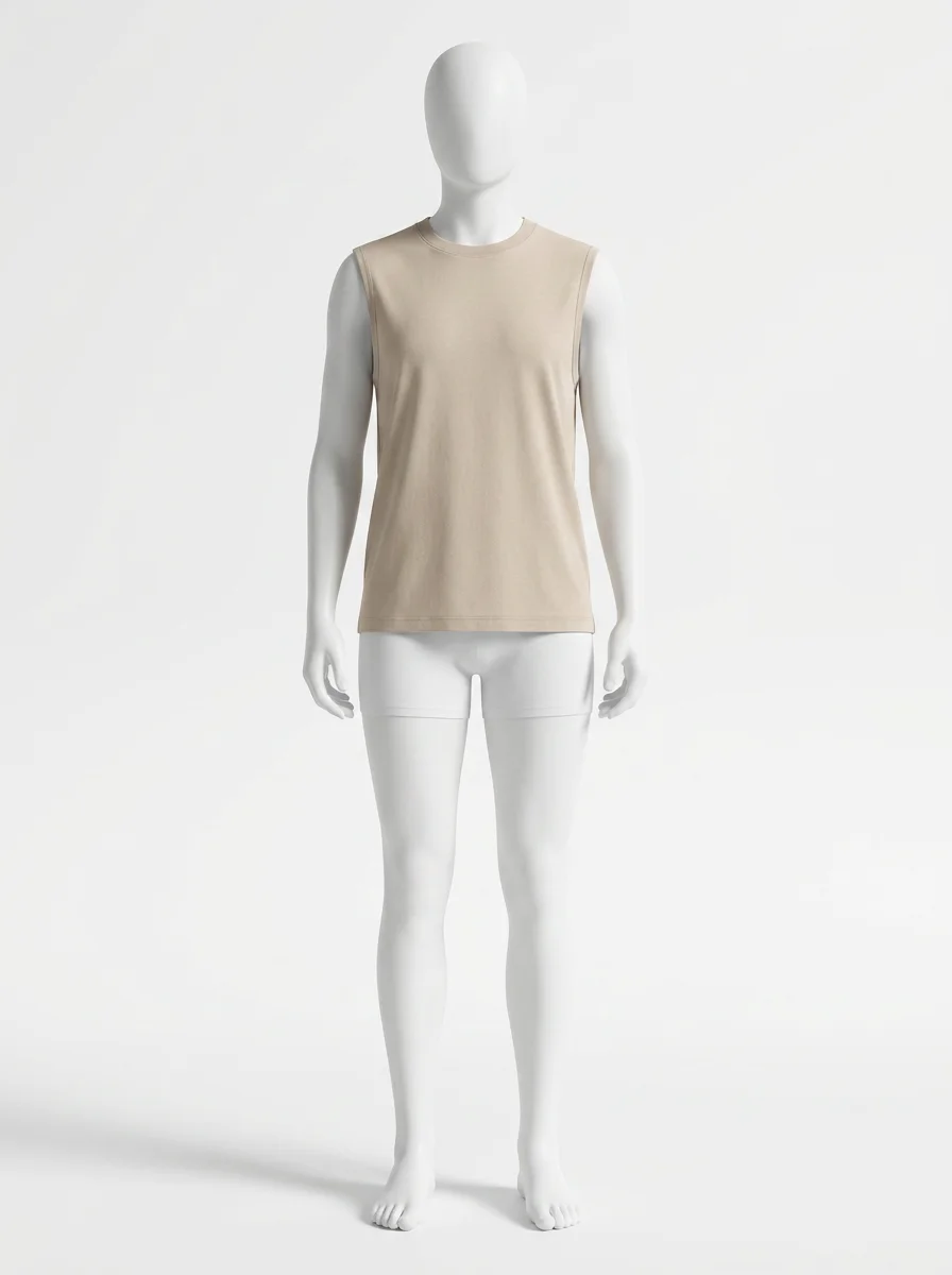 T shirt sans manche coton fitness décontracté unisexe - Vue 1 - T shirt sans manche