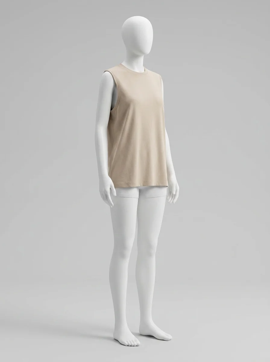 T shirt sans manche coton fitness décontracté unisexe - Vue 2 - T shirt sans manche