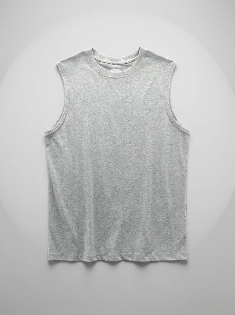 T shirt sans manche coton fitness décontracté unisexe - Vue 9 - T shirt sans manche