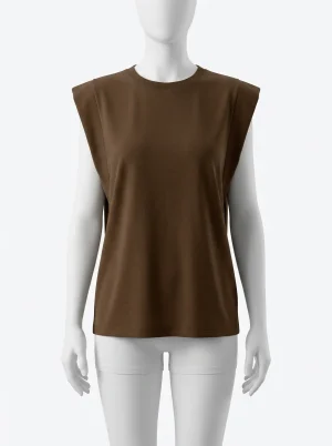 T shirt sans manche coton grande taille minimaliste été femme - Vue 1 - T shirt sans manche