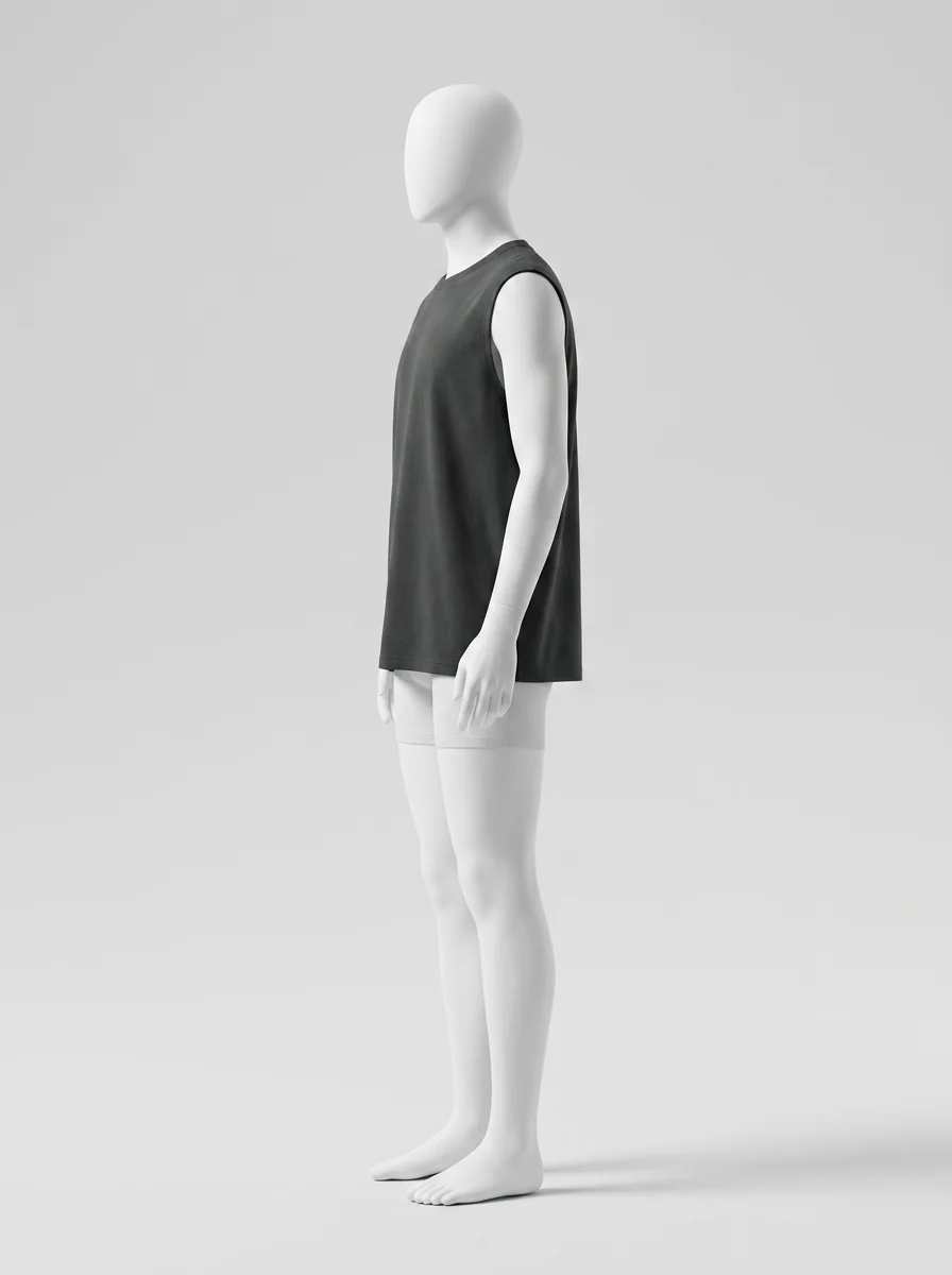 T shirt sans manche coton léger voyage décontracté homme - Vue 4 - T shirt sans manche