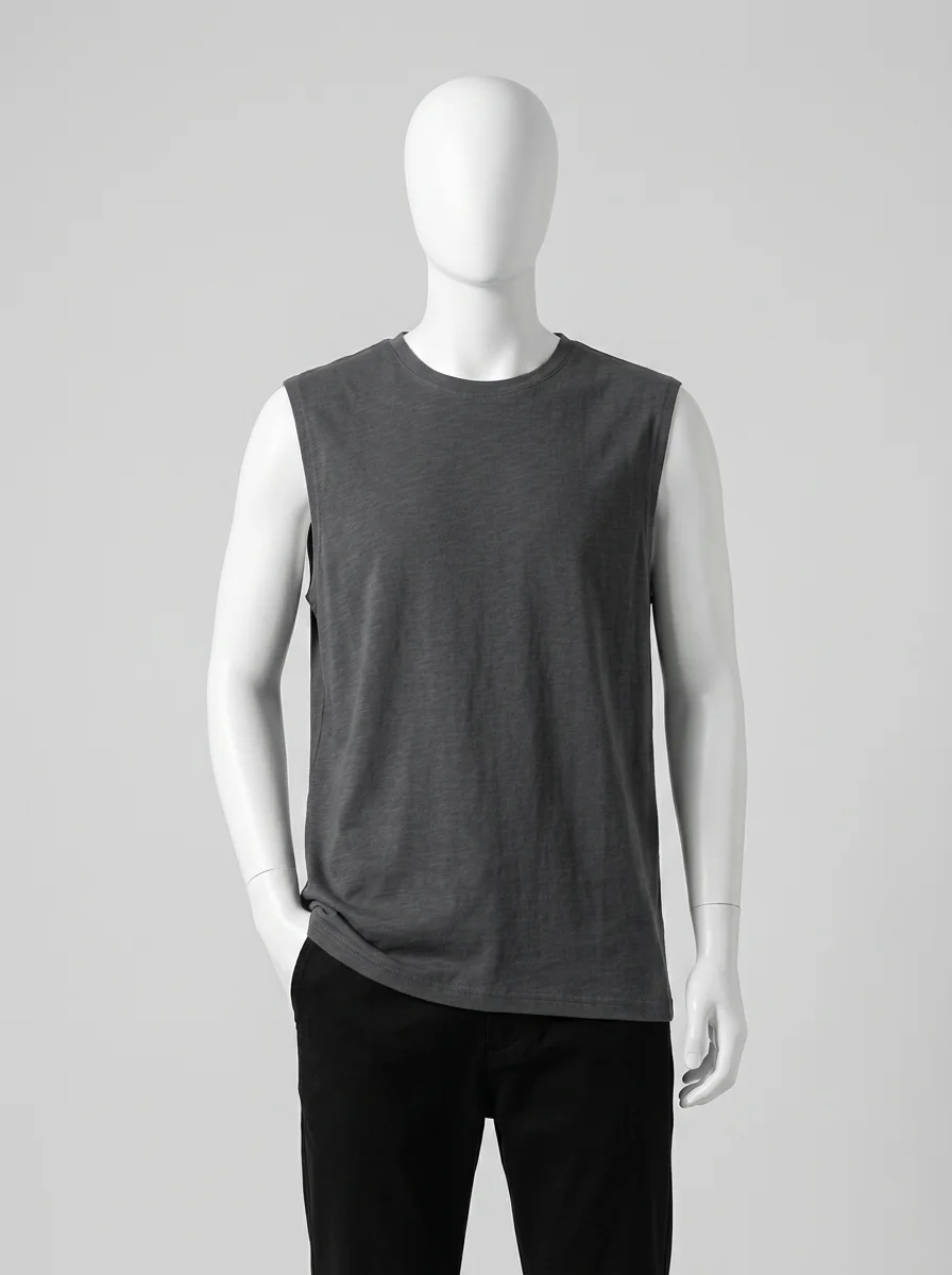 T shirt sans manche coton léger voyage décontracté homme - Vue 9 - T shirt sans manche