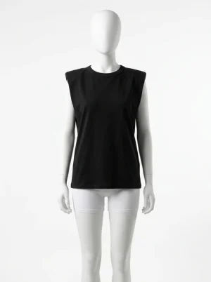 T shirt sans manche coton lycra structuré femme - Vue 1 - T shirt sans manche
