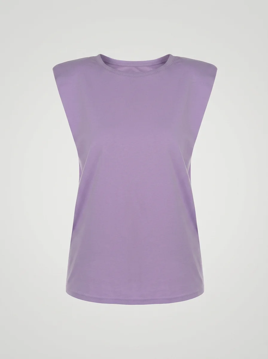T shirt sans manche coton lycra structuré femme - Vue 15 - T shirt sans manche