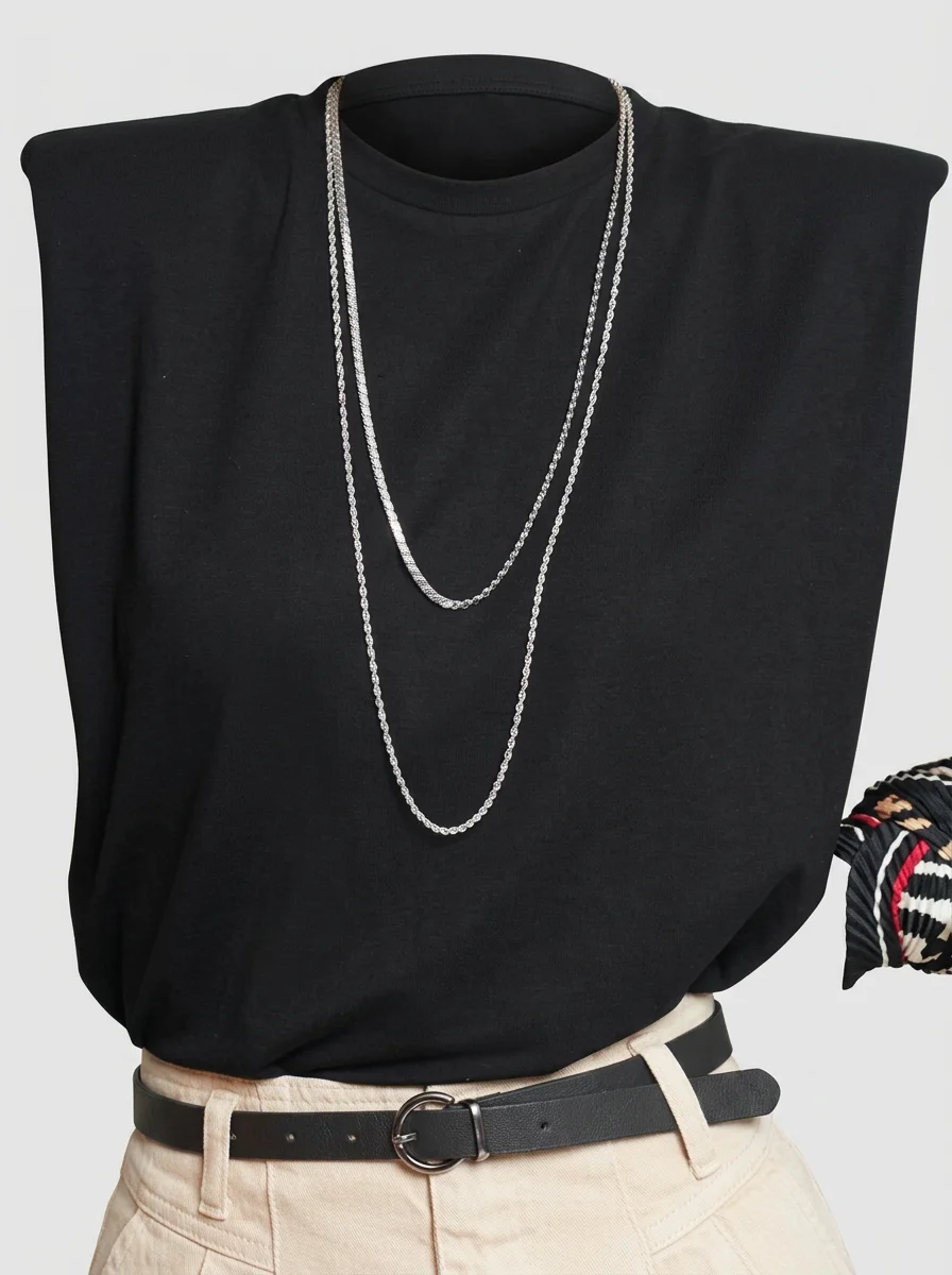 T shirt sans manche coton lycra structuré femme - Vue 6 - T shirt sans manche