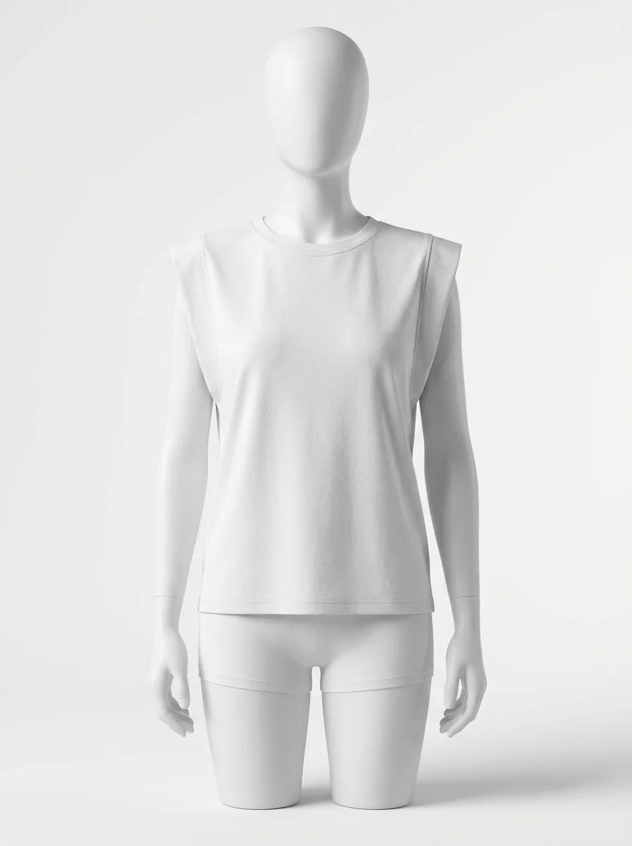 T shirt sans manche coton maille légère bureau femme - Vue 1 - T shirt sans manche