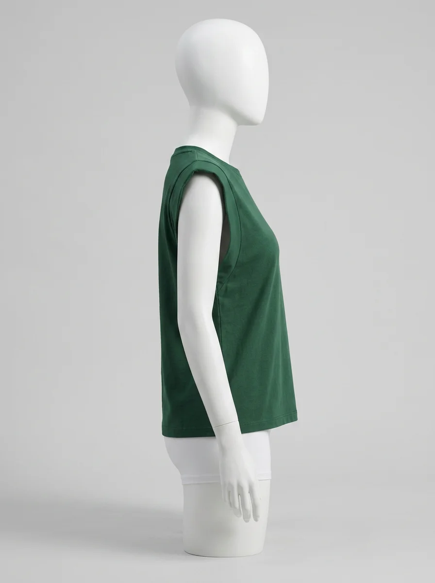 T shirt sans manche coton maille légère bureau femme - Vue 3 - T shirt sans manche