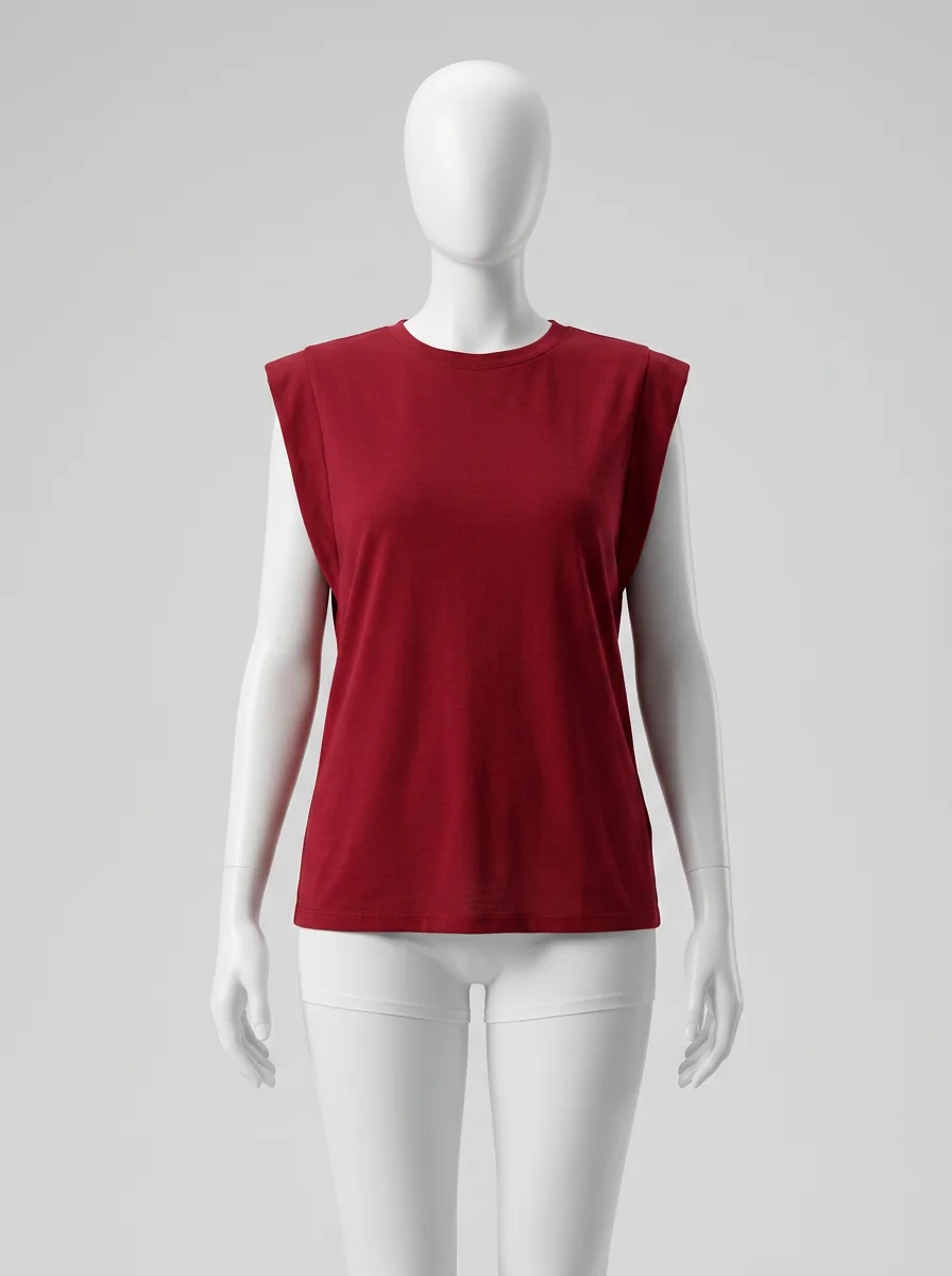 T shirt sans manche coton maille légère bureau femme - Vue 6 - T shirt sans manche