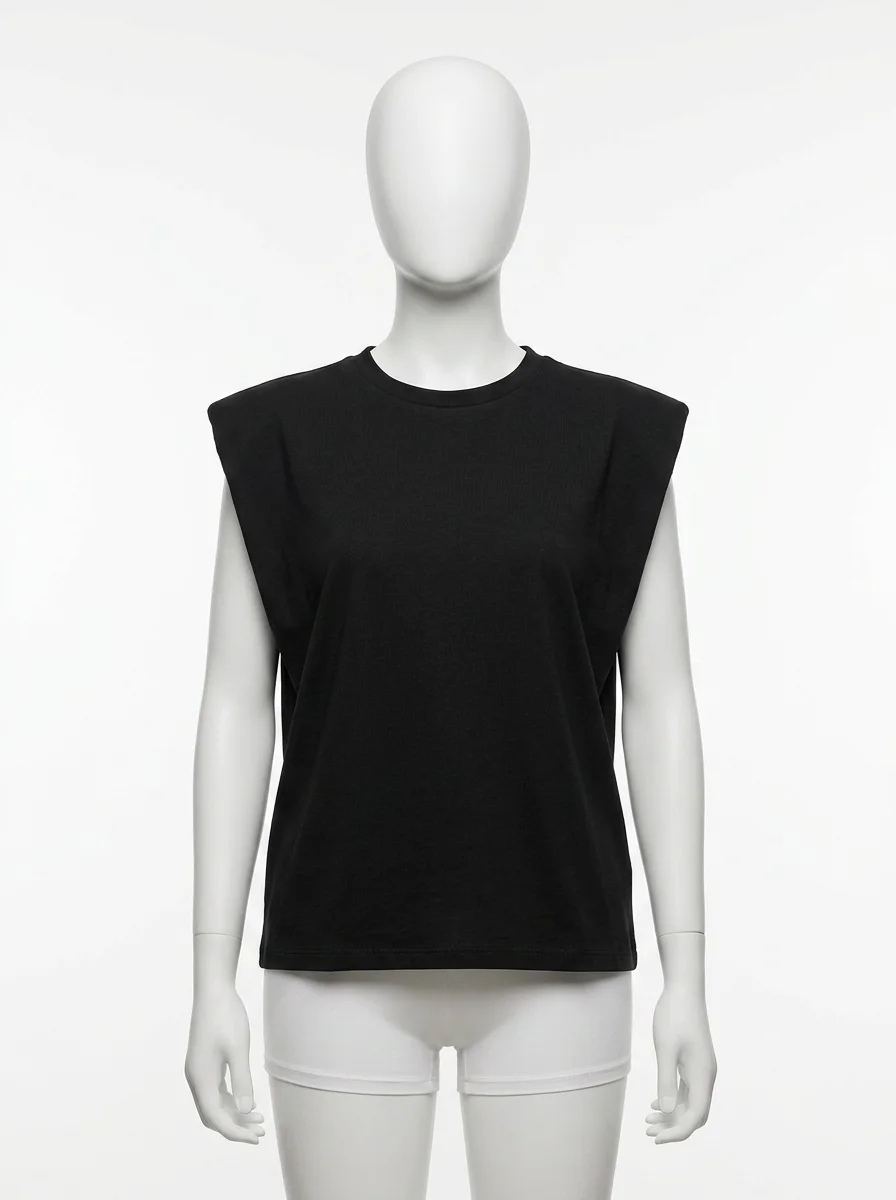 T shirt sans manche coton rétro ample femme - Vue 1 - T shirt sans manche