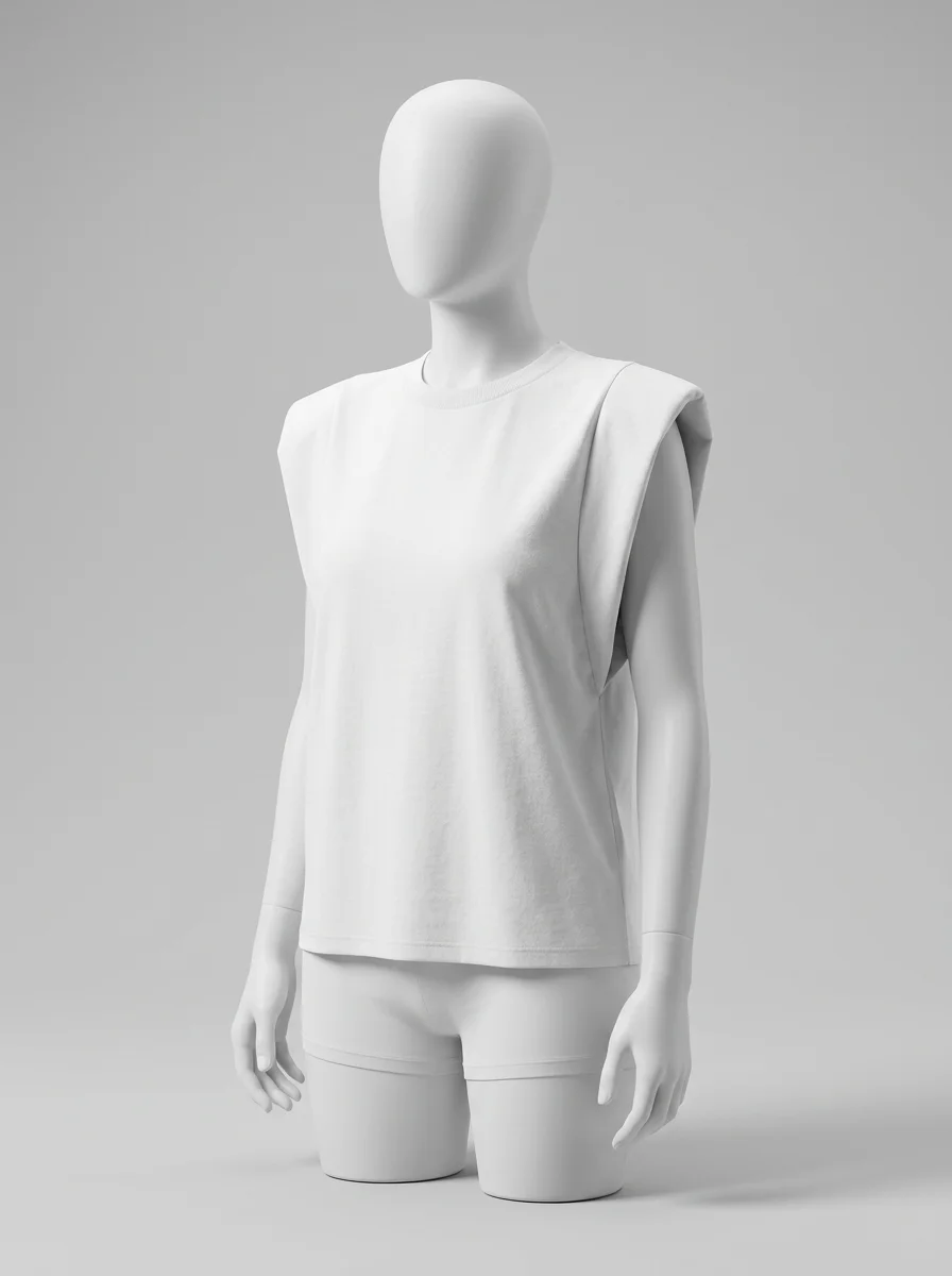 T shirt sans manche coton rétro ample femme - Vue 2 - T shirt sans manche