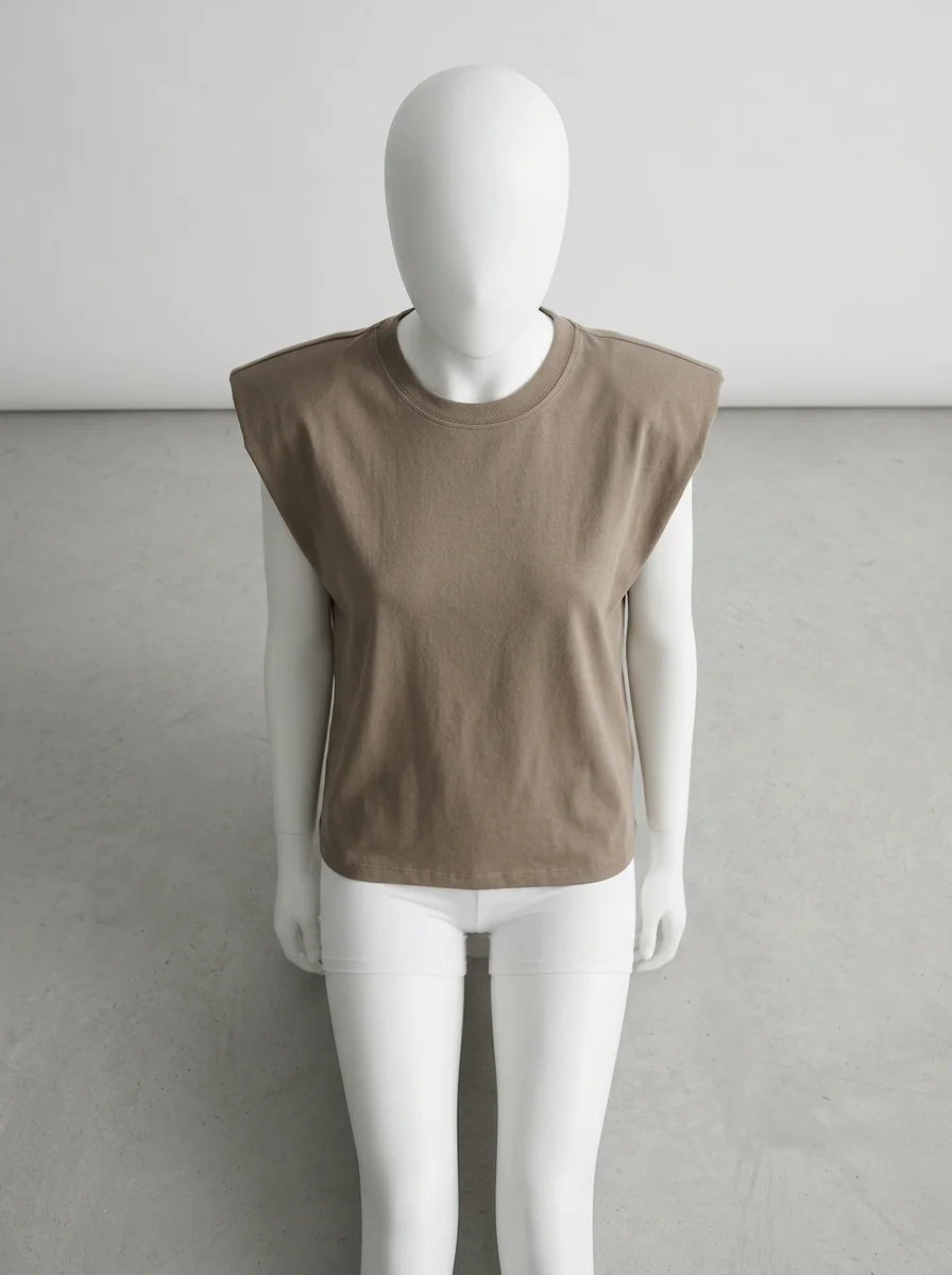 T shirt sans manche coton rétro ample femme - Vue 4 - T shirt sans manche