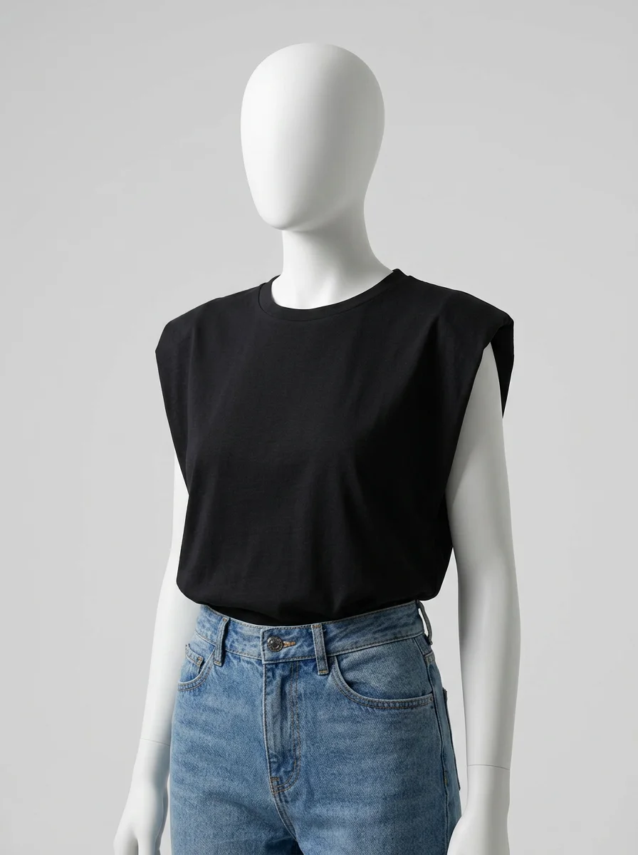 T shirt sans manche coton rétro ample femme - Vue 5 - T shirt sans manche
