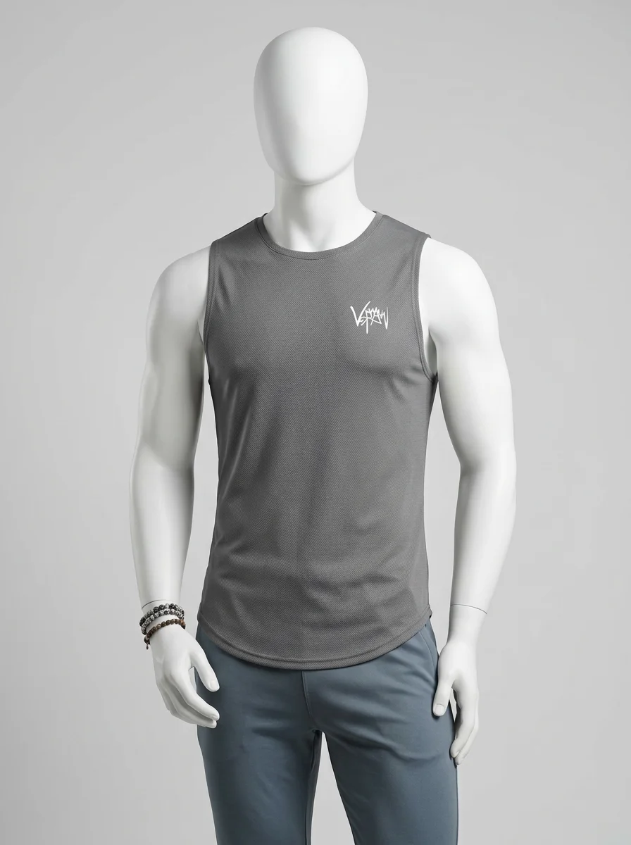 T shirt sans manche élastique musculation sport homme - Vue 8 - T shirt sans manche