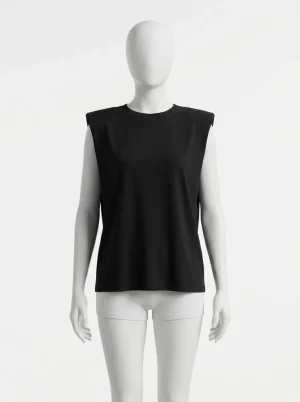 T shirt sans manche épaulettes femme ample silhouette fluide - Vue 1 - T shirt sans manche