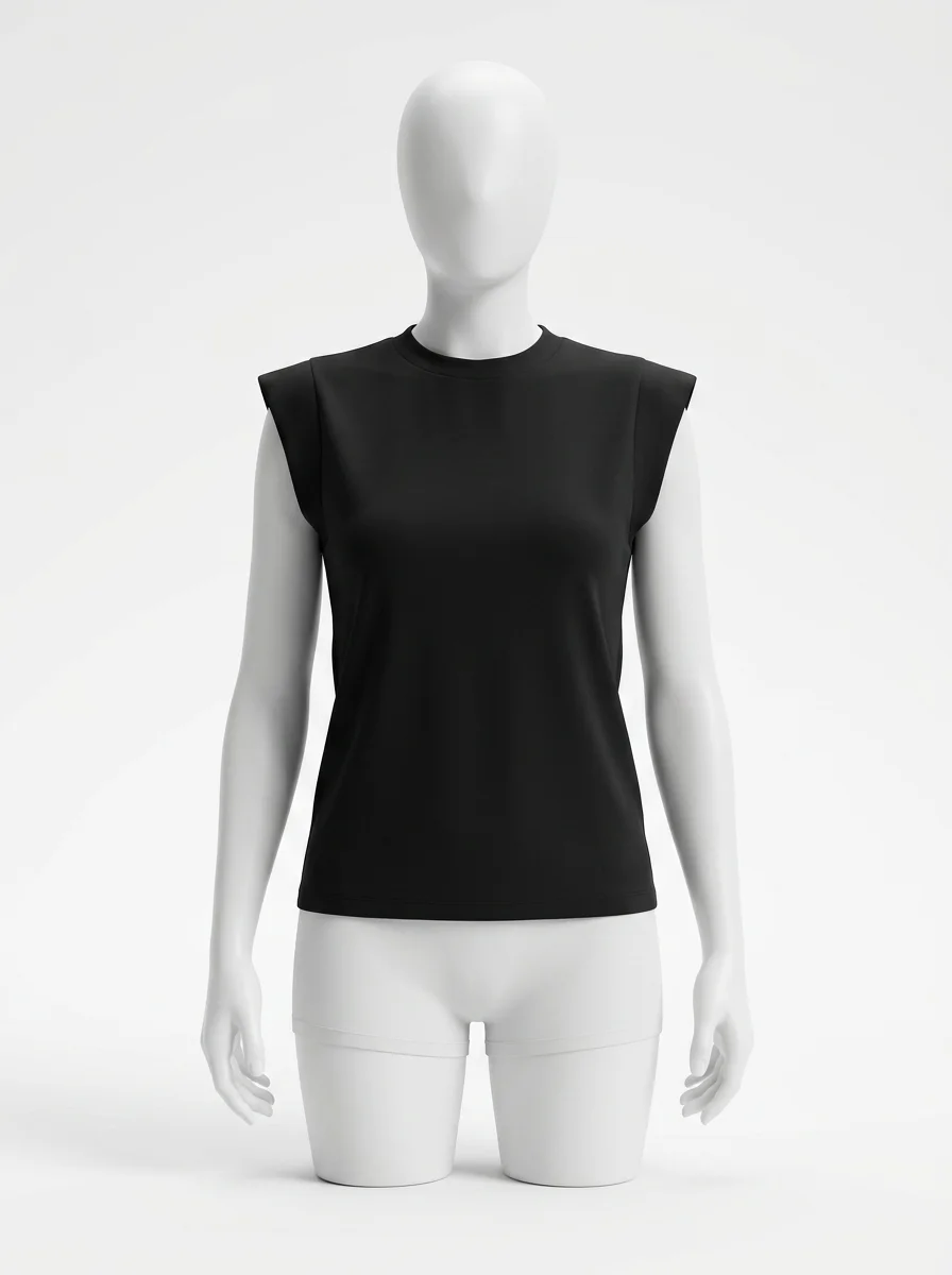 T shirt sans manche extensible quotidien femme polyvalent - Vue 1 - T shirt sans manche