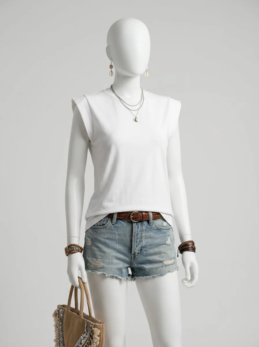 T shirt sans manche extensible quotidien femme polyvalent - Vue 10 - T shirt sans manche
