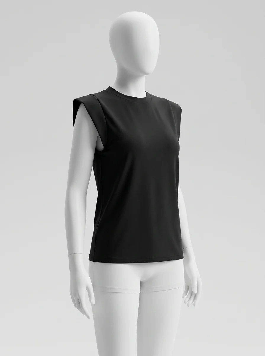T shirt sans manche extensible quotidien femme polyvalent - Vue 3 - T shirt sans manche