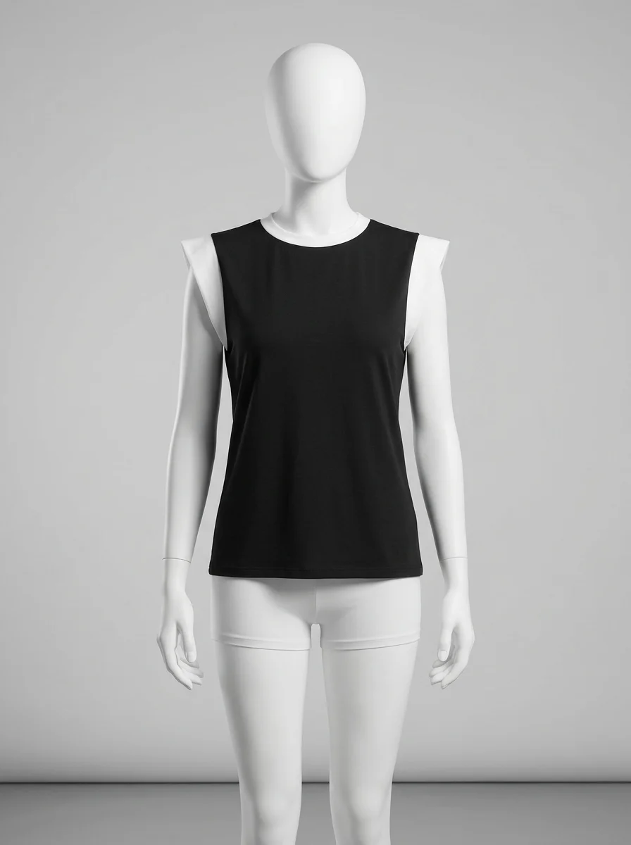 T shirt sans manche extensible quotidien femme polyvalent - Vue 8 - T shirt sans manche