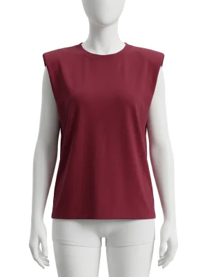 T shirt sans manche femme élégant épaulettes quotidien - Vue 1 - T shirt sans manche