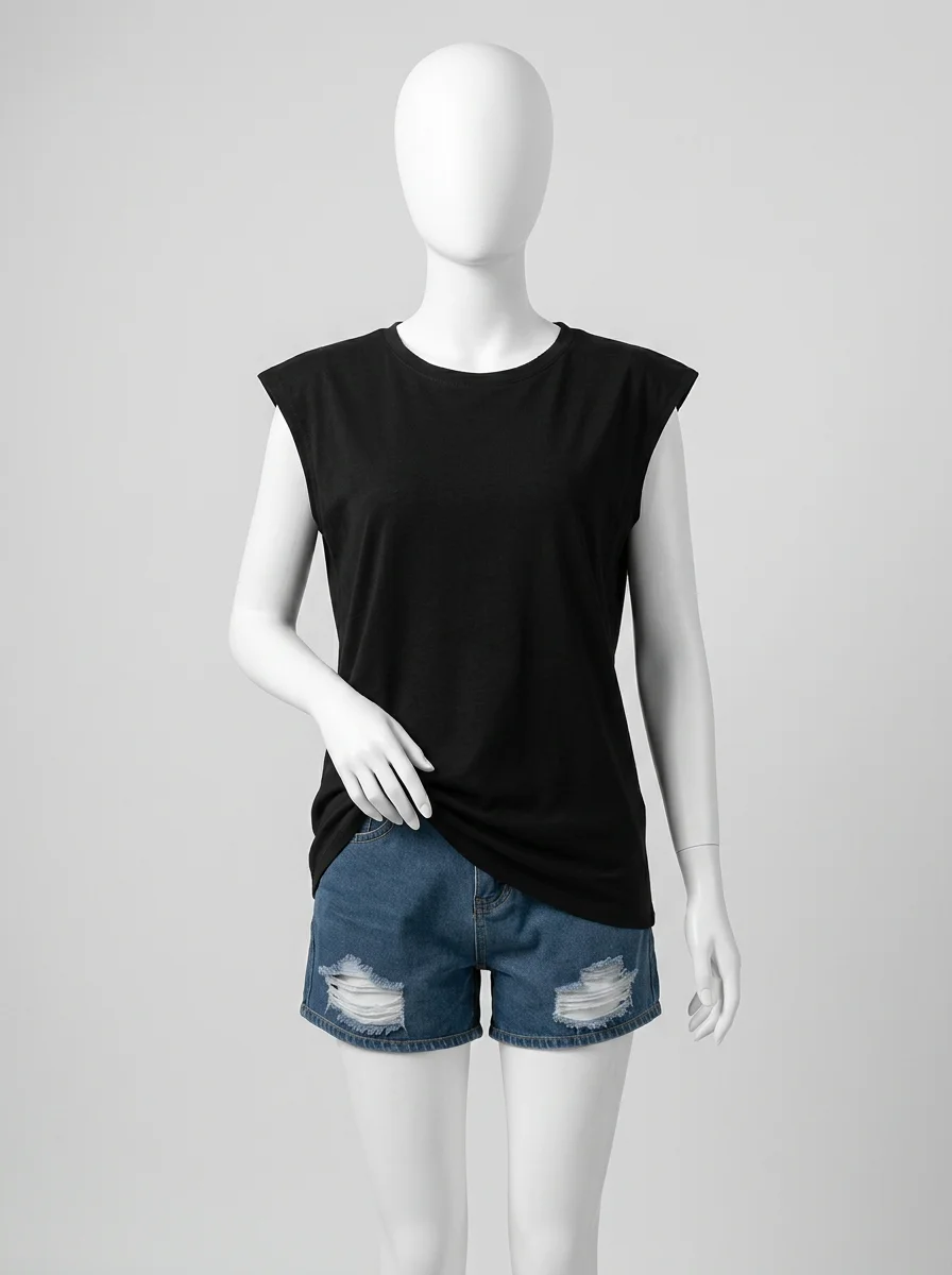 T shirt sans manche fluide extensible quotidien femme - Vue 14 - T shirt sans manche