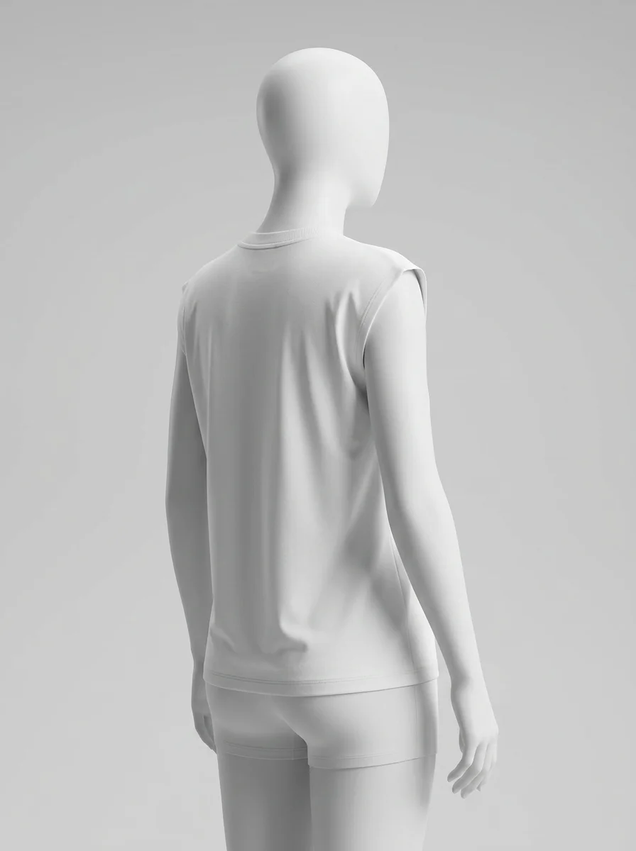 T shirt sans manche fluide extensible quotidien femme - Vue 3 - T shirt sans manche