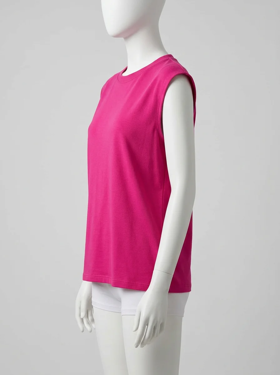 T shirt sans manche fluide extensible quotidien femme - Vue 5 - T shirt sans manche