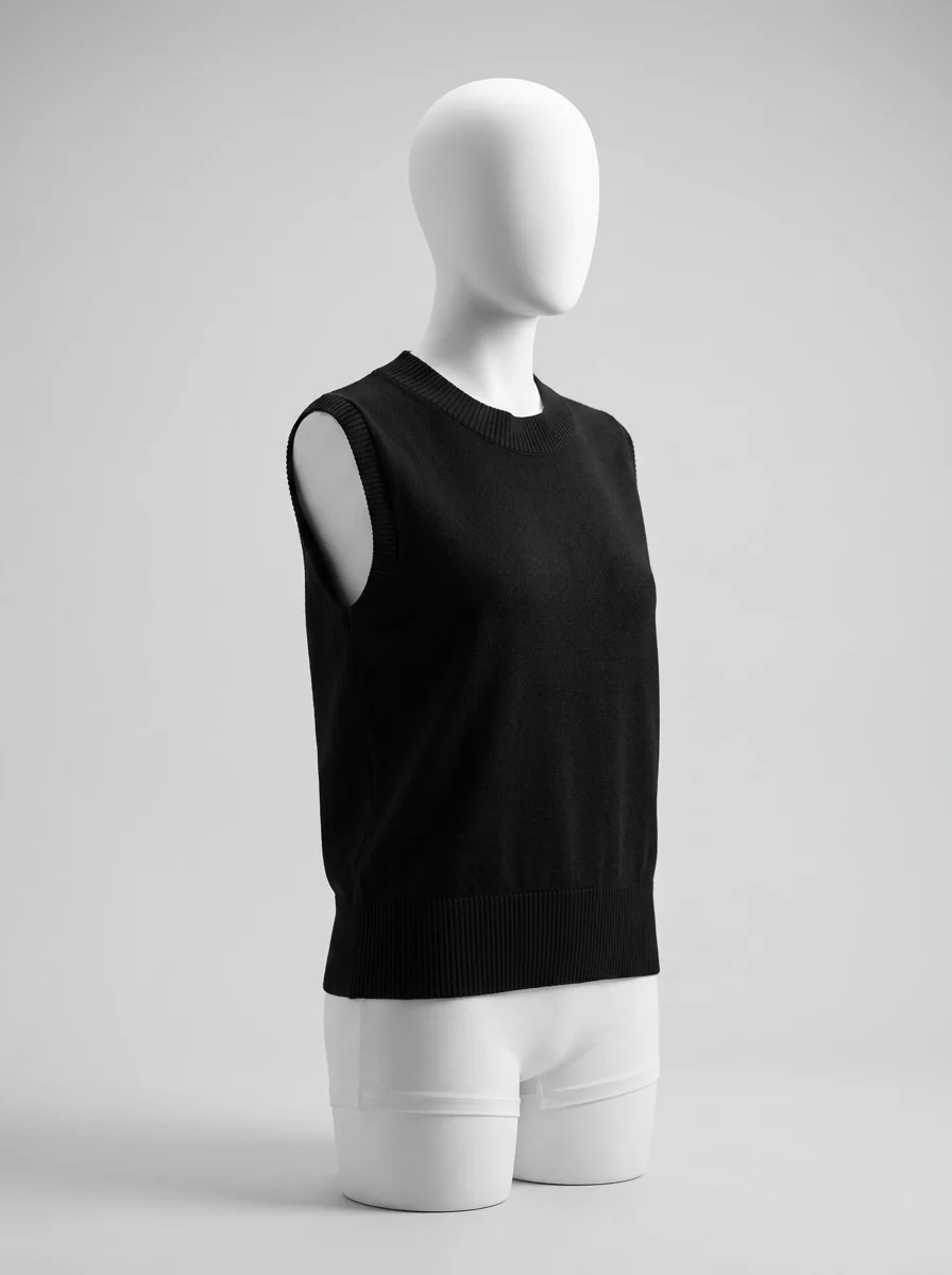 T shirt sans manche maille viscose ample femme chic - Vue 4 - T shirt sans manche
