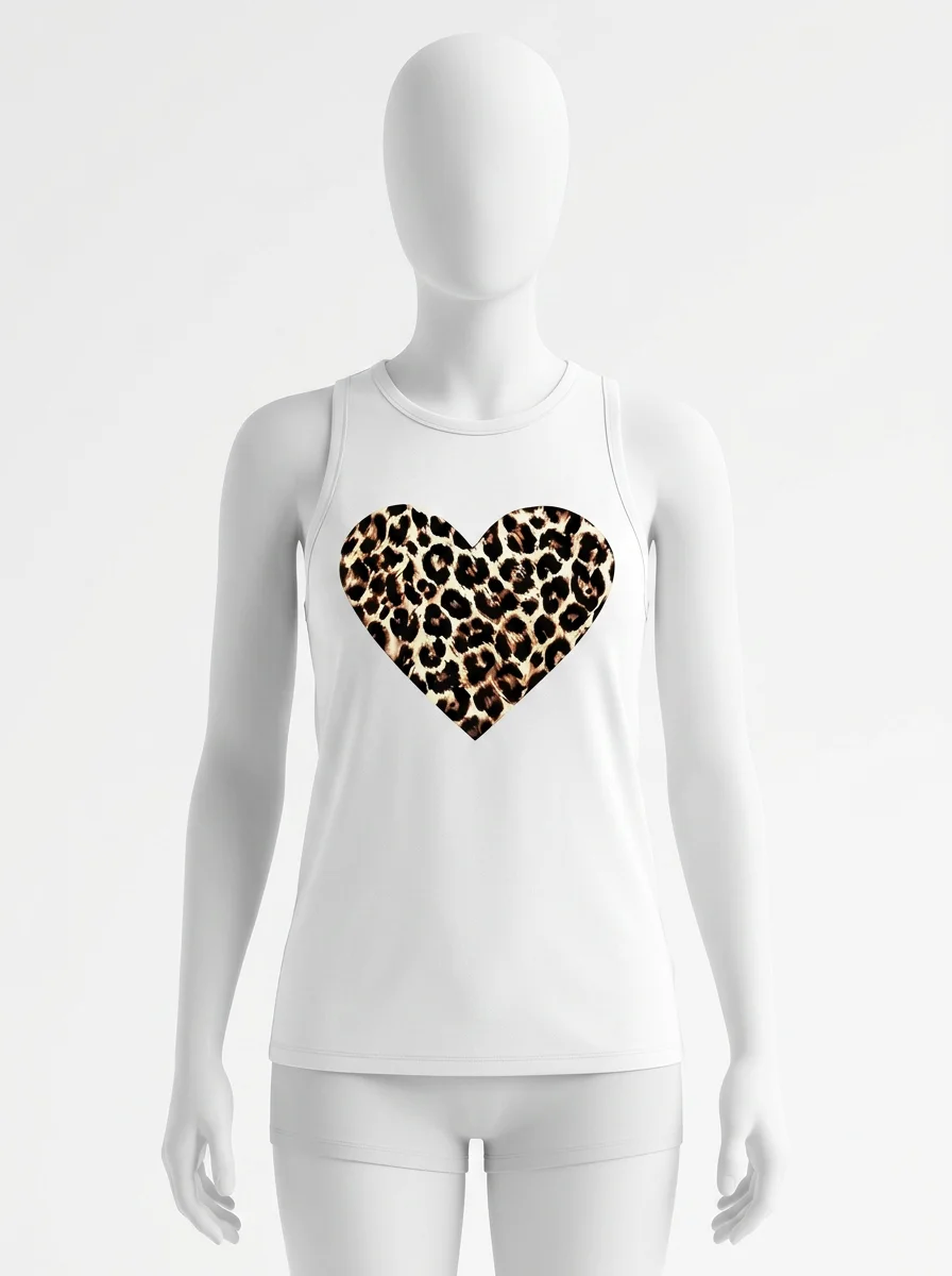 T shirt sans manche modal imprimé léopard quotidien femme - Vue 1 - T shirt sans manche