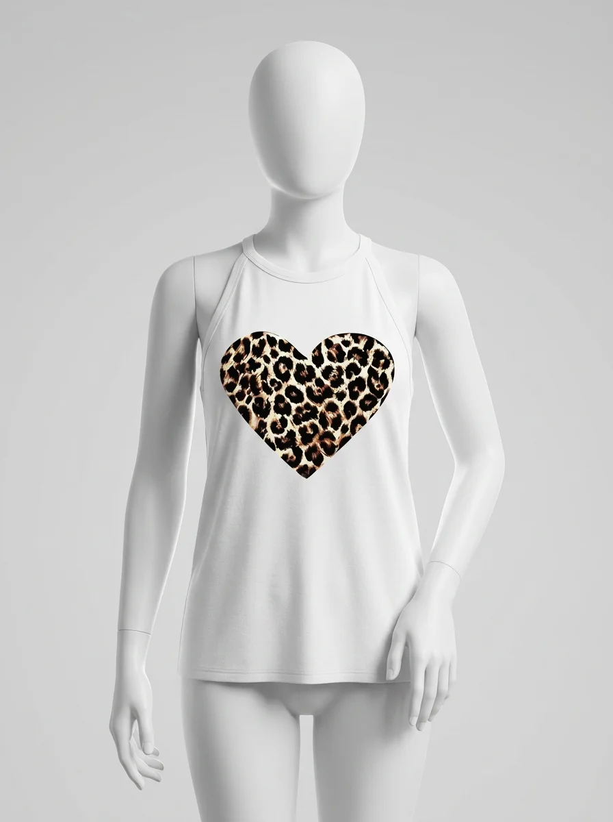 T shirt sans manche modal imprimé léopard quotidien femme - Vue 5 - T shirt sans manche