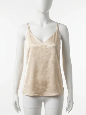 T shirt sans manche soie satin quotidien élégant femme - Vue 1 - T shirt sans manche