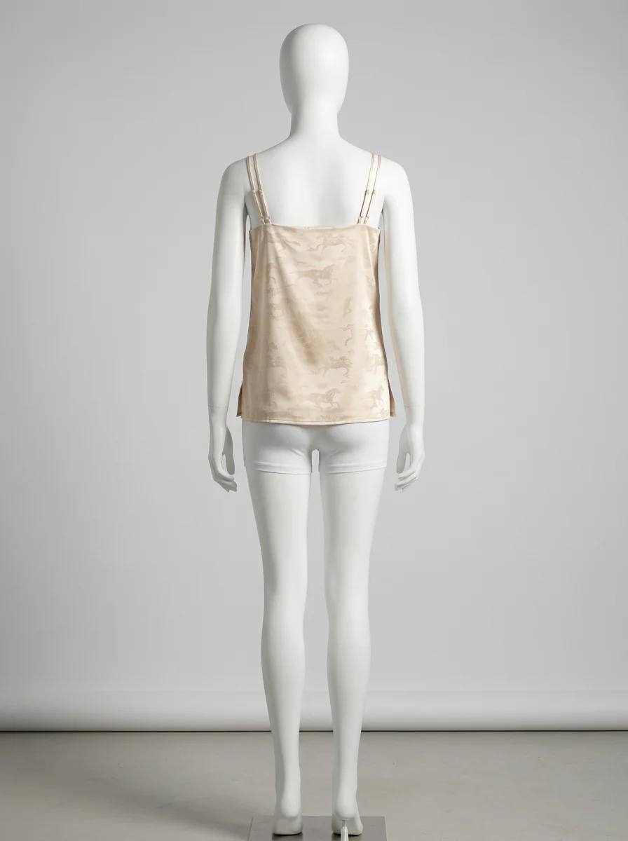 T shirt sans manche soie satin quotidien élégant femme - Vue 2 - T shirt sans manche